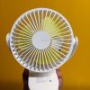 JISULIFE FA29A Mini Portable 3-In-1 Combo Clip-On Rechargeable Fan-White